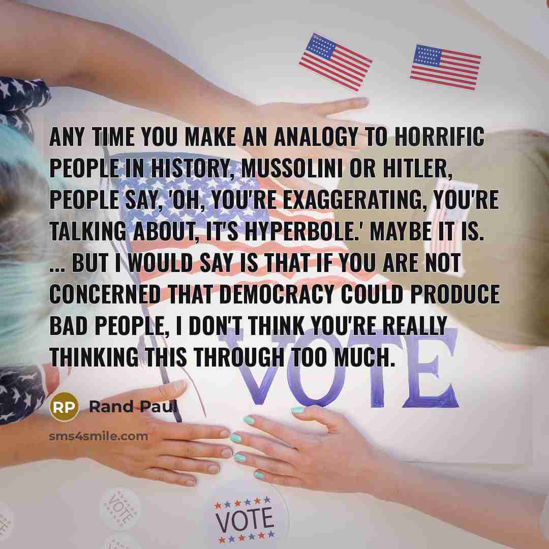 “Any time you make an analogy to horrific people in…” quote by Rand Paul