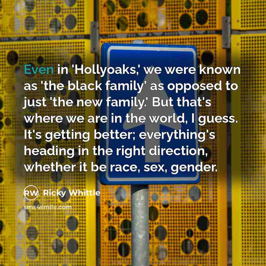 “Even in 'Hollyoaks,' we were known as 'the black family'…” quote by Ricky Whittle