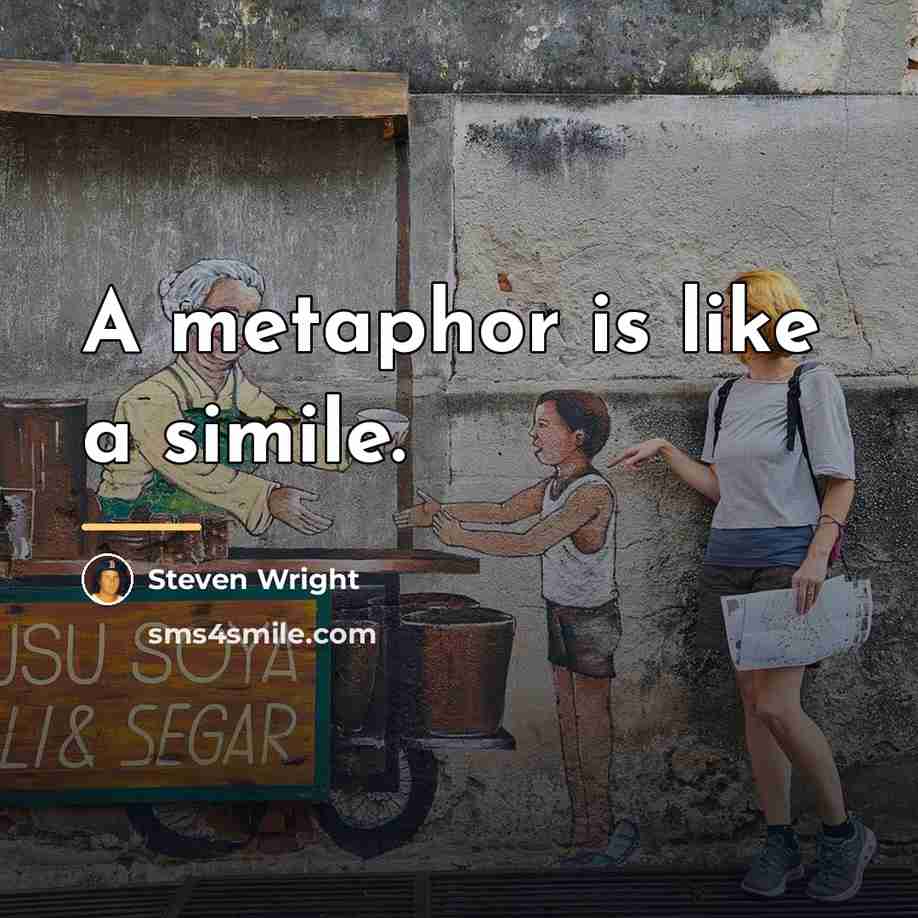 “A metaphor is like a simile.…” quote by Steven Wright