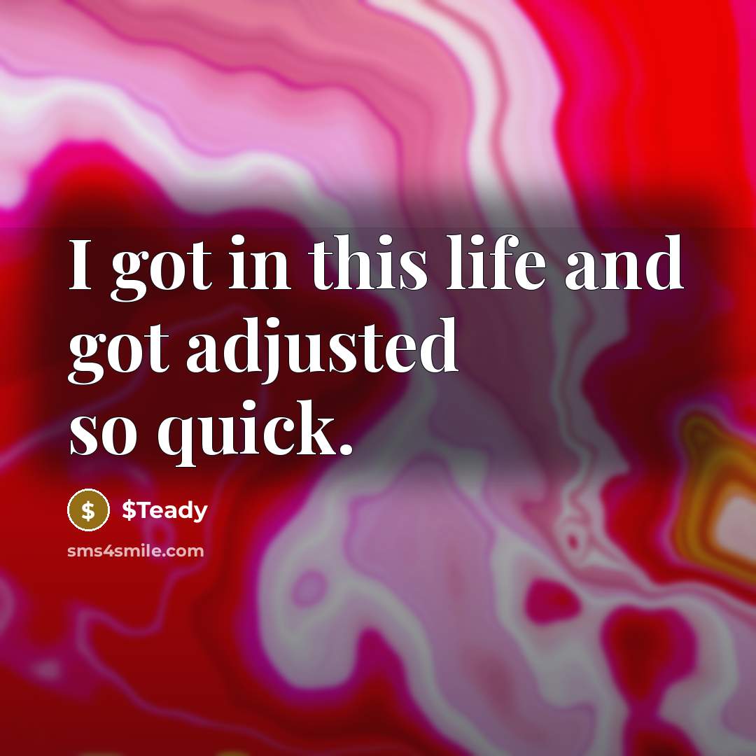 “I got in this life and got adjusted so quick.…” quote by $Teady