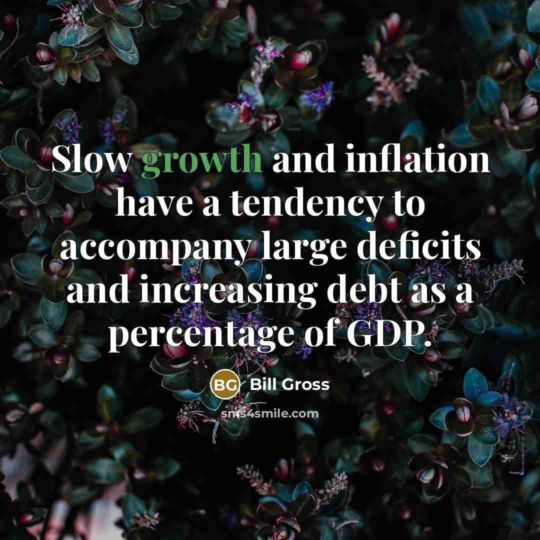 “Slow growth and inflation have a tendency to accompany large…” quote by Bill Gross