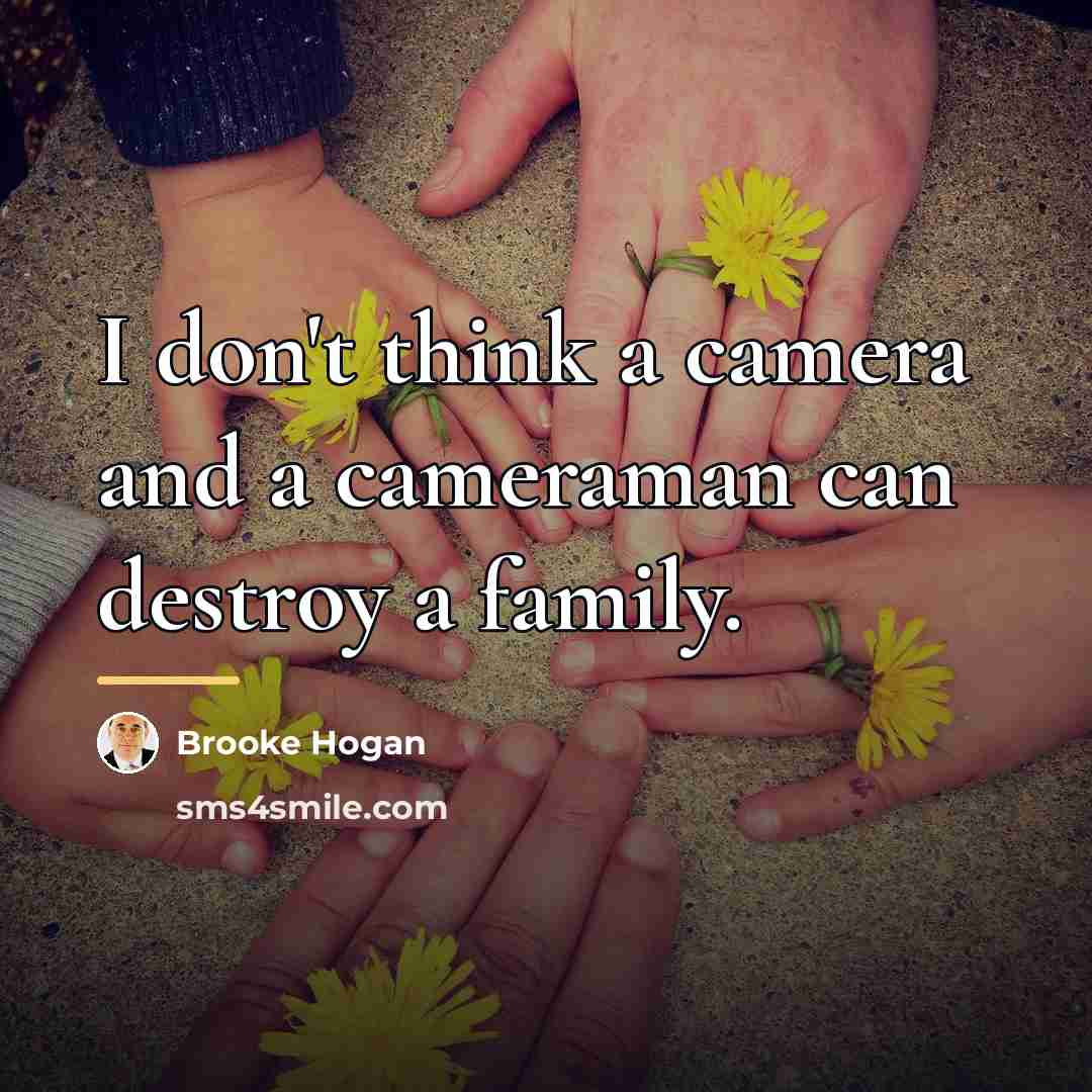 “I don't think a camera and a cameraman can destroy…” quote by Brooke Hogan