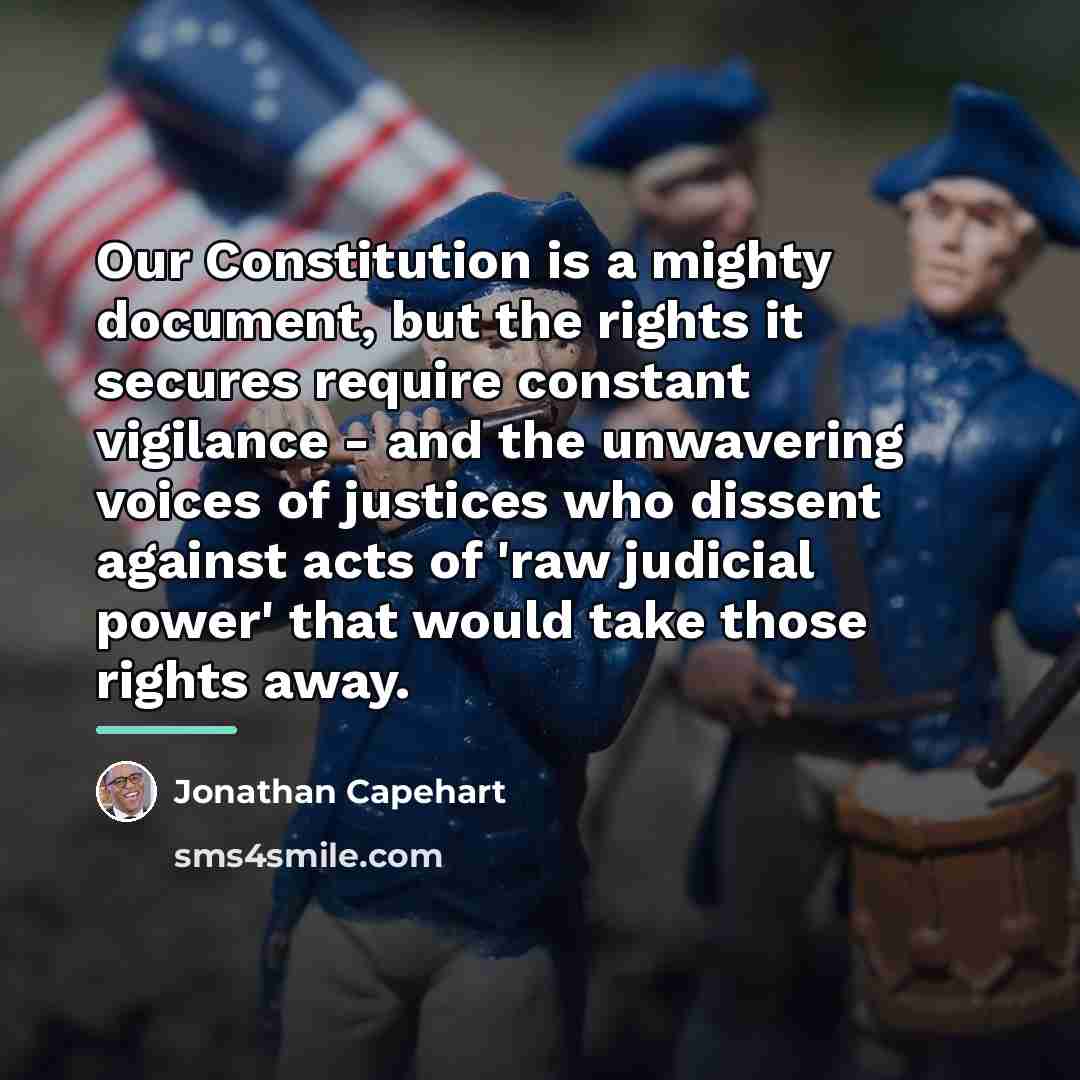 “Our Constitution is a mighty document, but the rights it…” quote by Jonathan Capehart