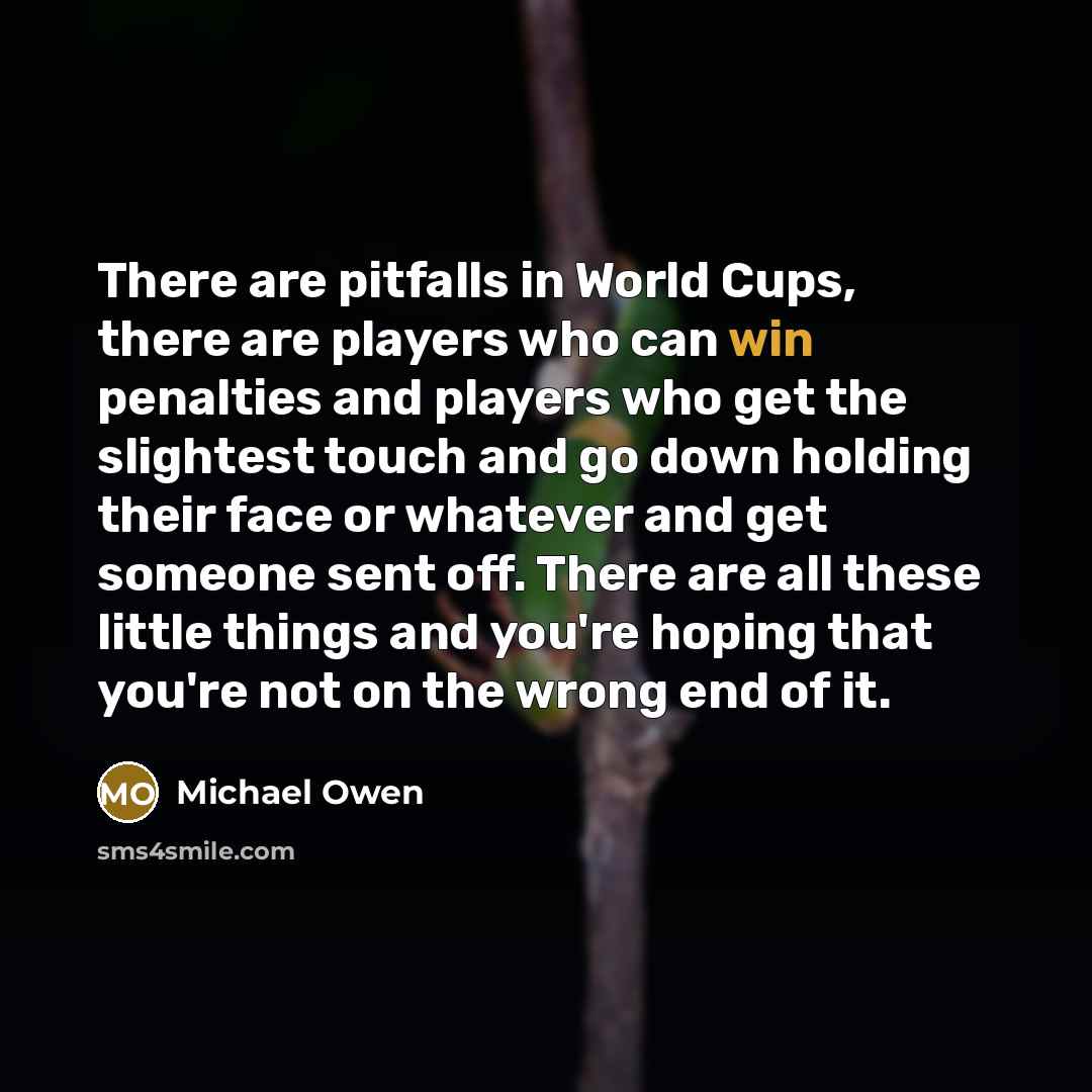 “There are pitfalls in World Cups, there are players who…” quote by Michael Owen