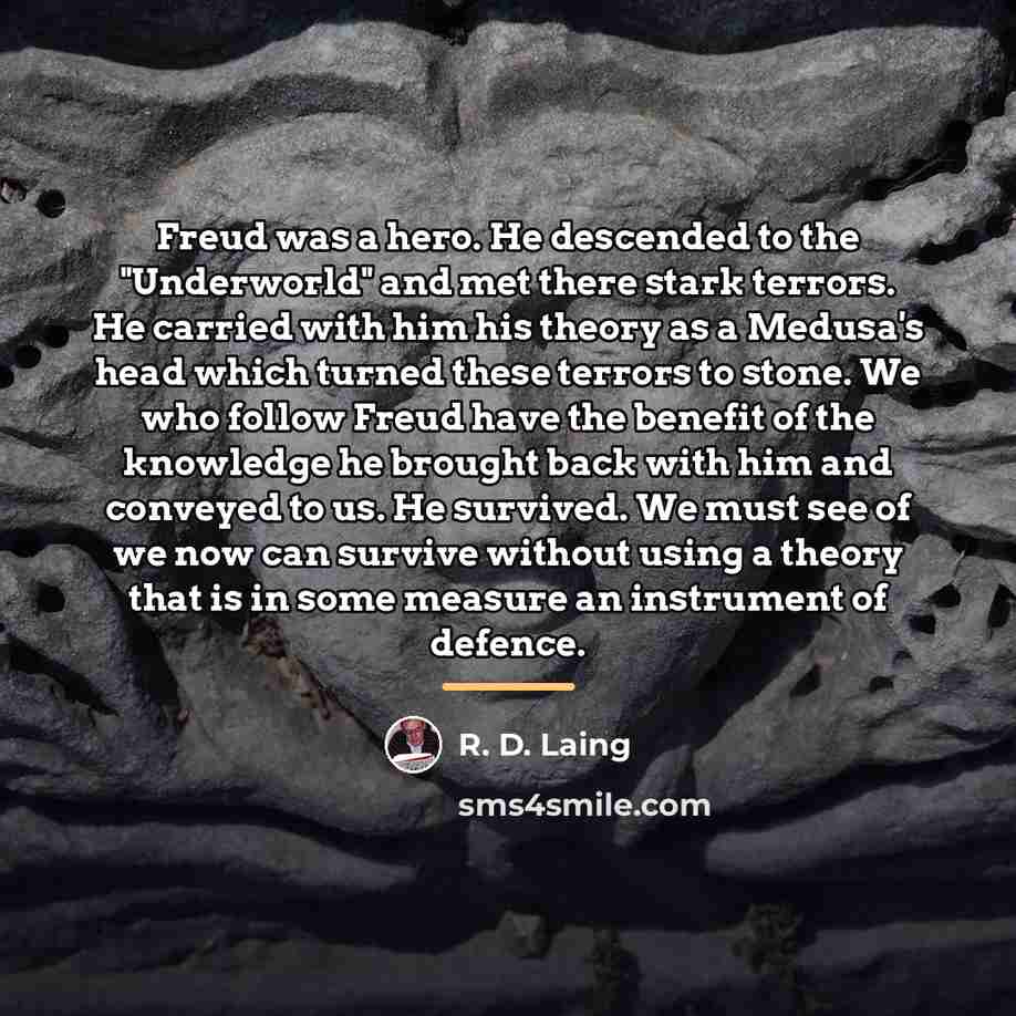 “Freud was a hero. He descended to the "Underworld" and…” quote by R. D. Laing