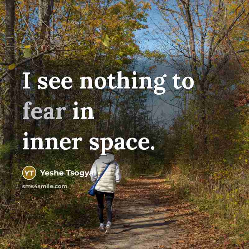 “I see nothing to fear in inner space.…” quote by Yeshe Tsogyal