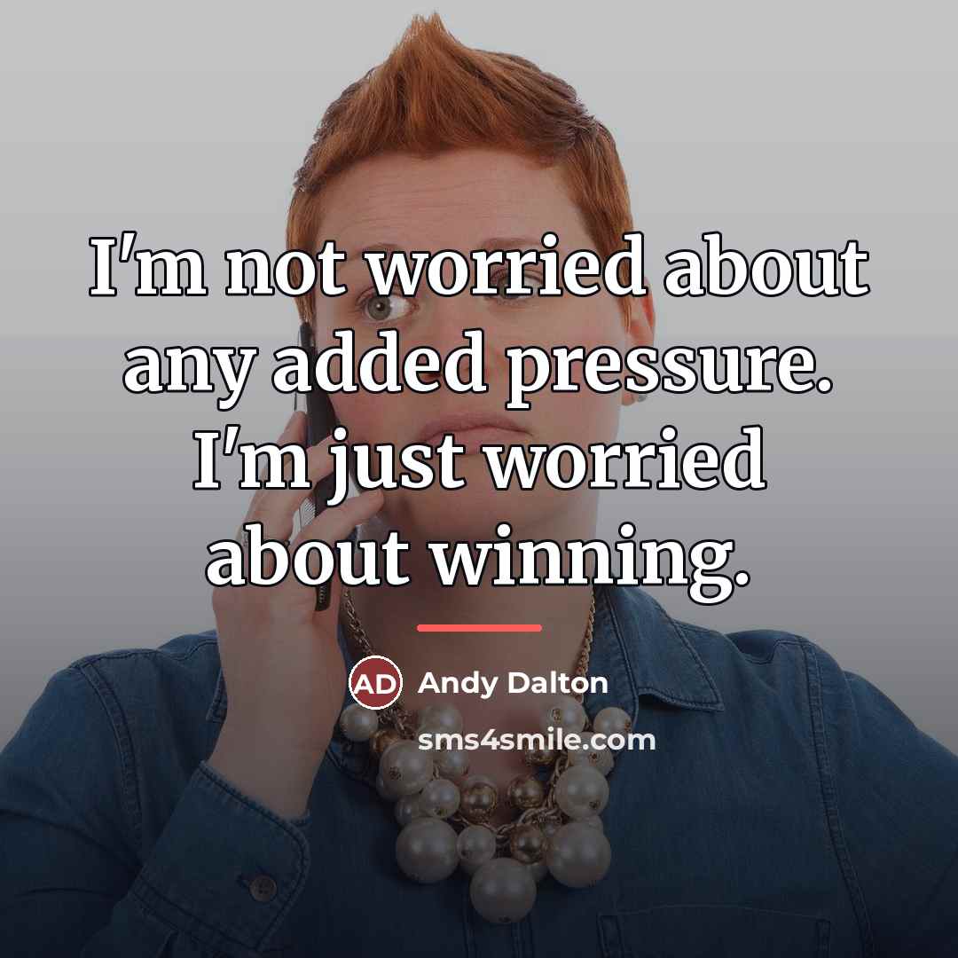 “I'm not worried about any added pressure. I'm just worried…” quote by Andy Dalton