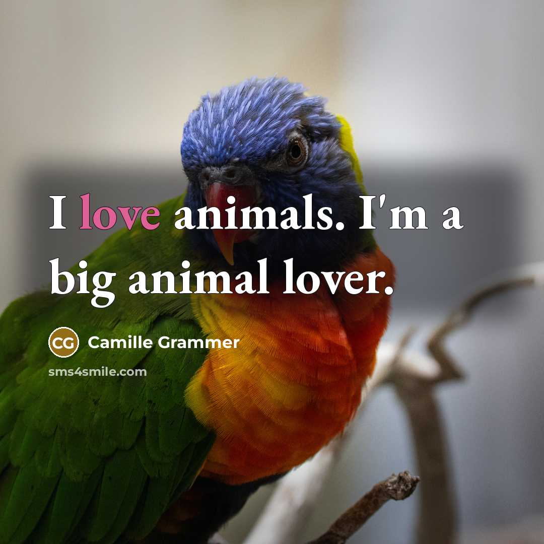 “I love animals. I'm a big animal lover.…” quote by Camille Grammer