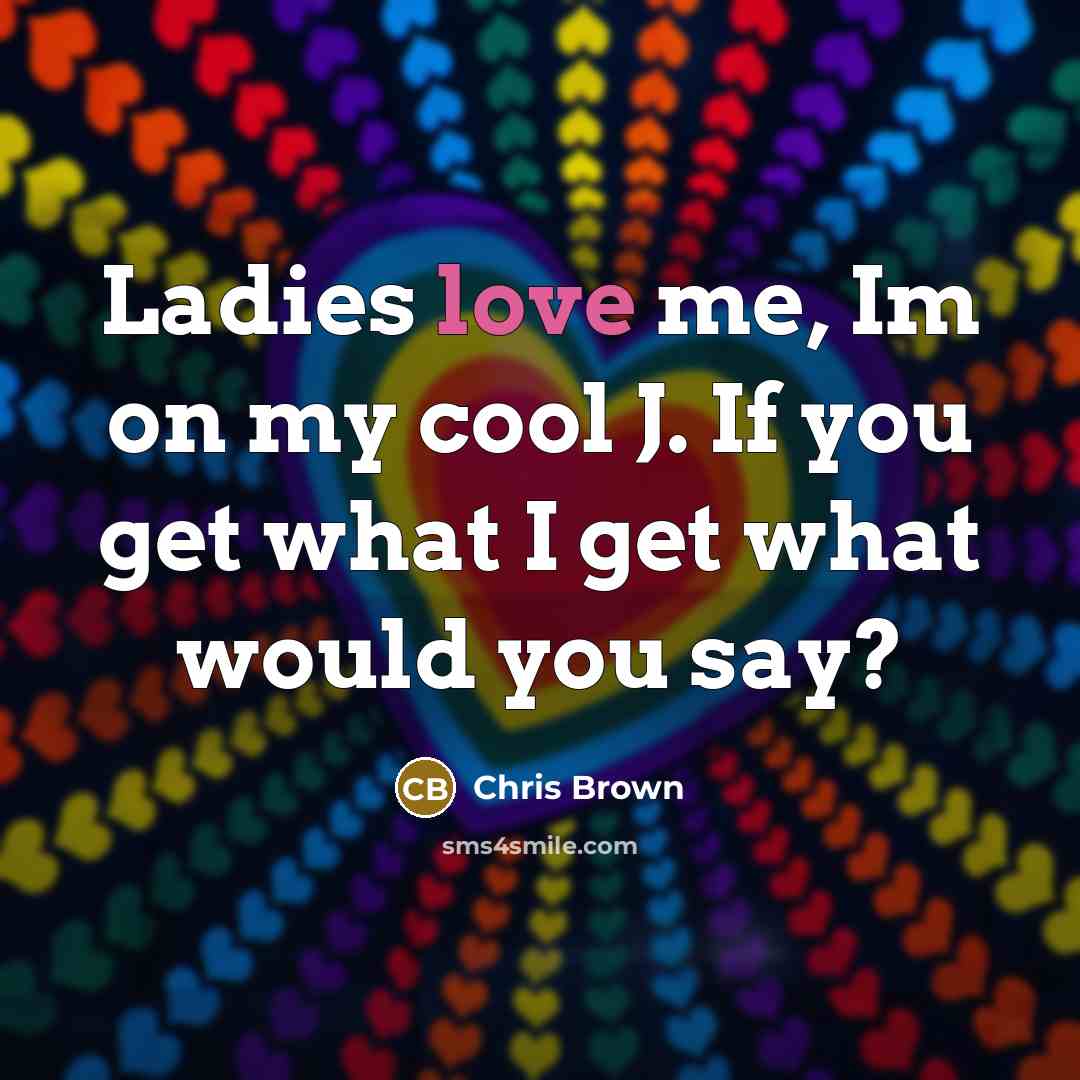 “Ladies love me, Im on my cool J. If you…” quote by Chris Brown