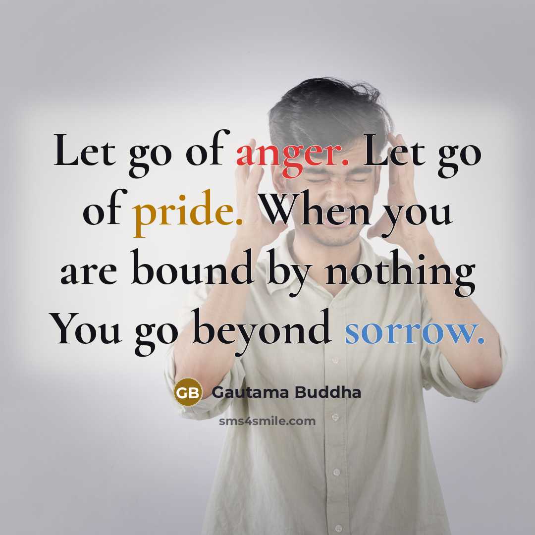 “Let go of anger. Let go of pride. When you…” quote by Gautama Buddha
