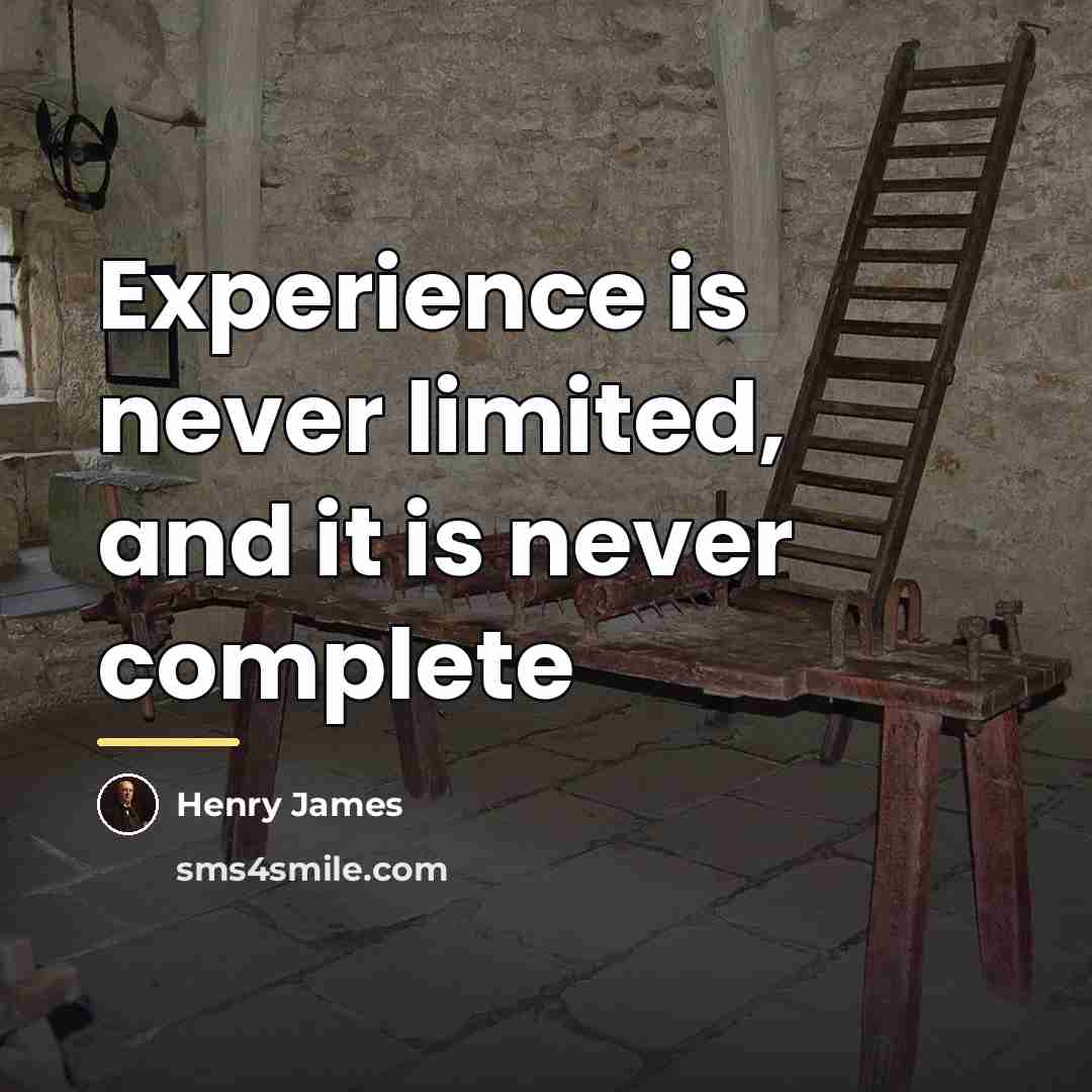 “Experience is never limited, and it is never complete…” quote by Henry James