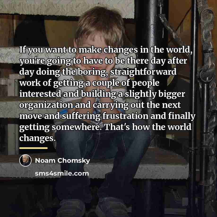 “If you want to make changes in the world, you're…” quote by Noam Chomsky