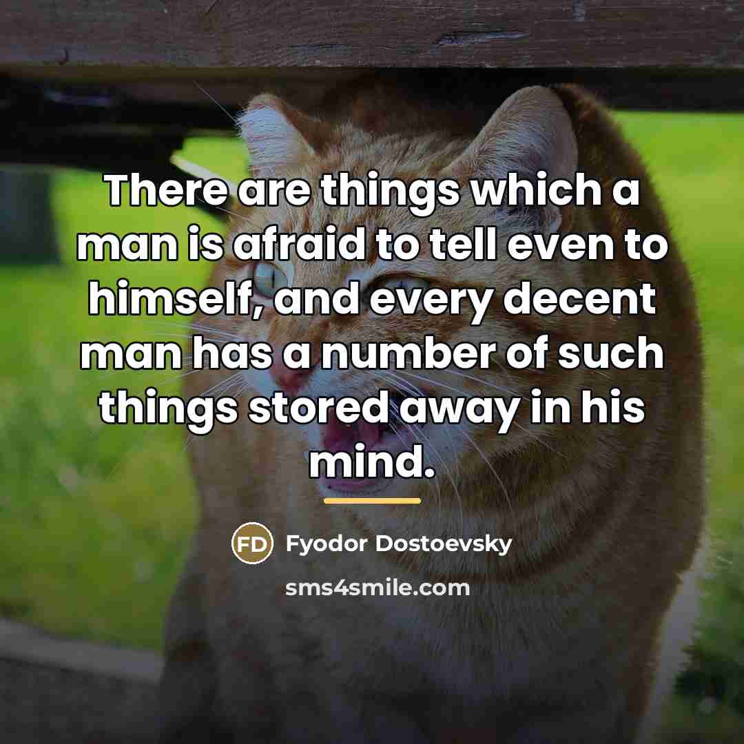 “There are things which a man is afraid to tell…” quote by Fyodor Dostoevsky