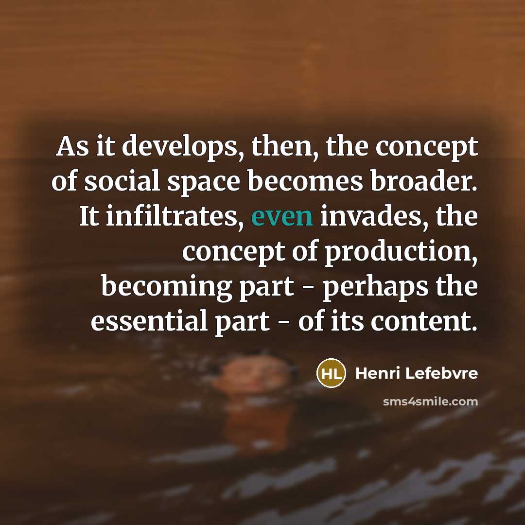 “As it develops, then, the concept of social space becomes…” quote by Henri Lefebvre