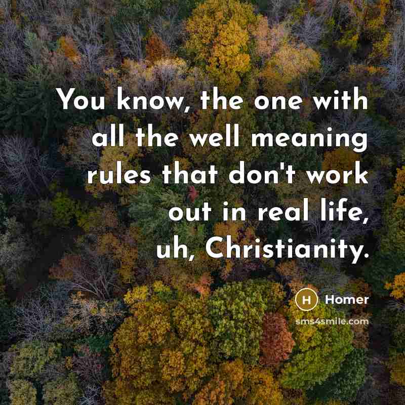 “You know, the one with all the well meaning rules…” quote by Homer