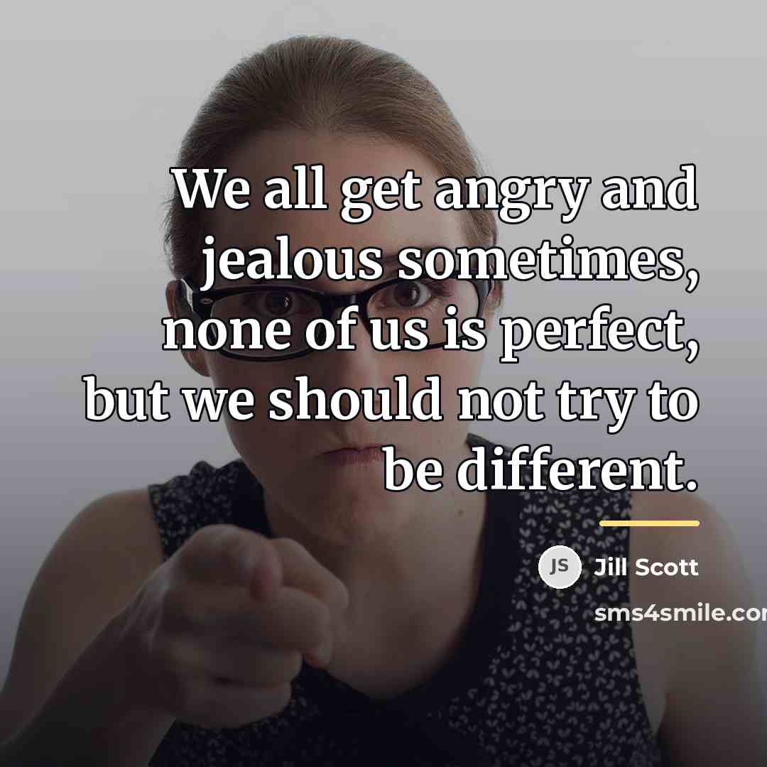 “We all get angry and jealous sometimes, none of us…” quote by Jill Scott