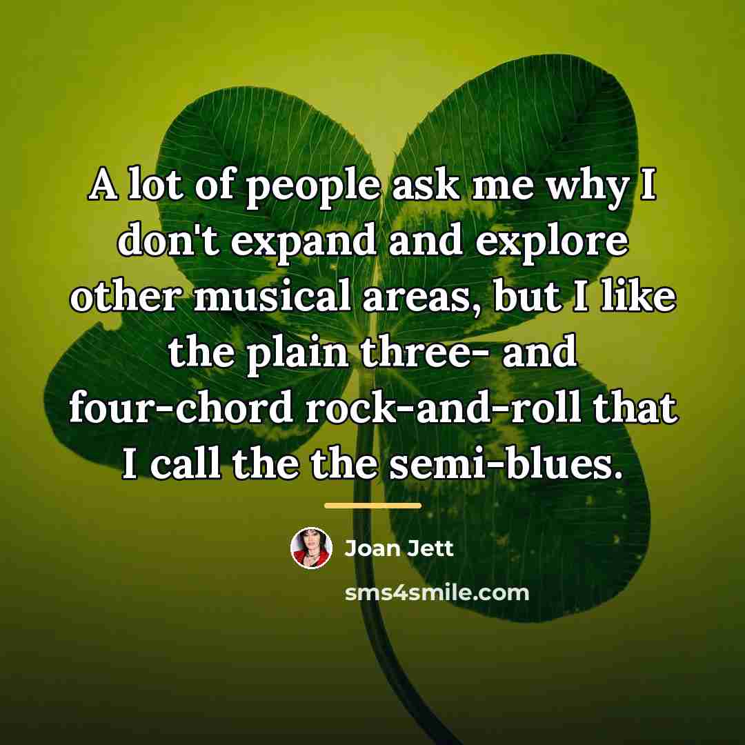 “A lot of people ask me why I don't expand…” quote by Joan Jett