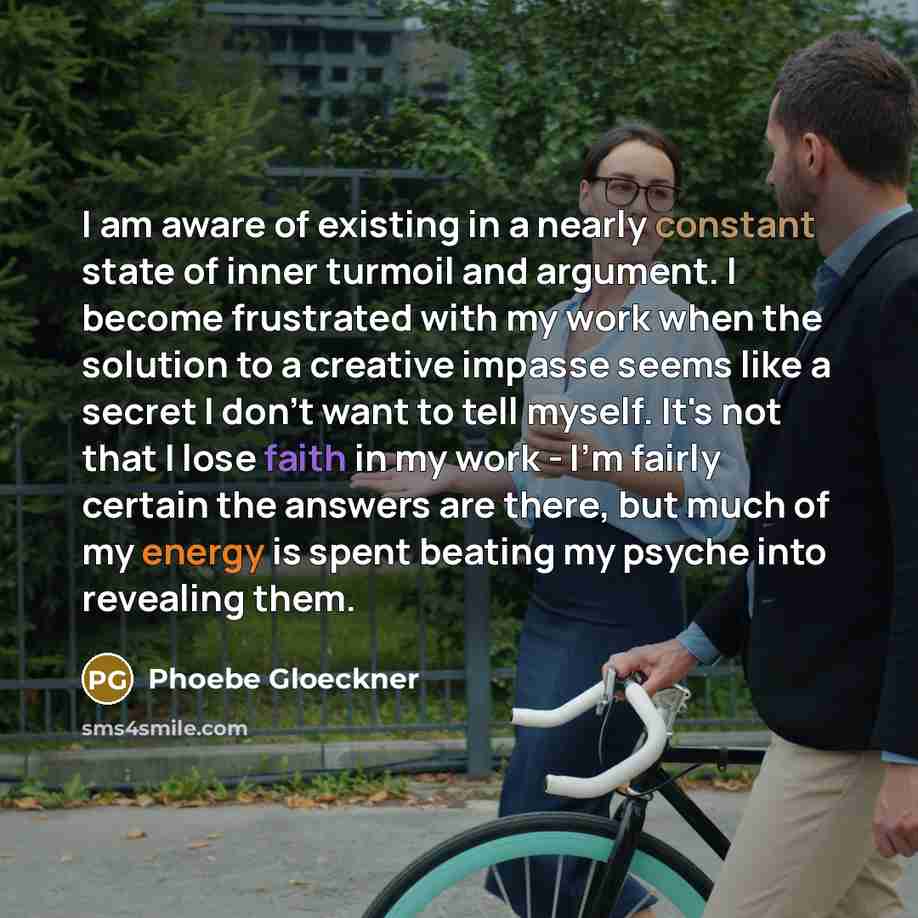 “I am aware of existing in a nearly constant state…” quote by Phoebe Gloeckner