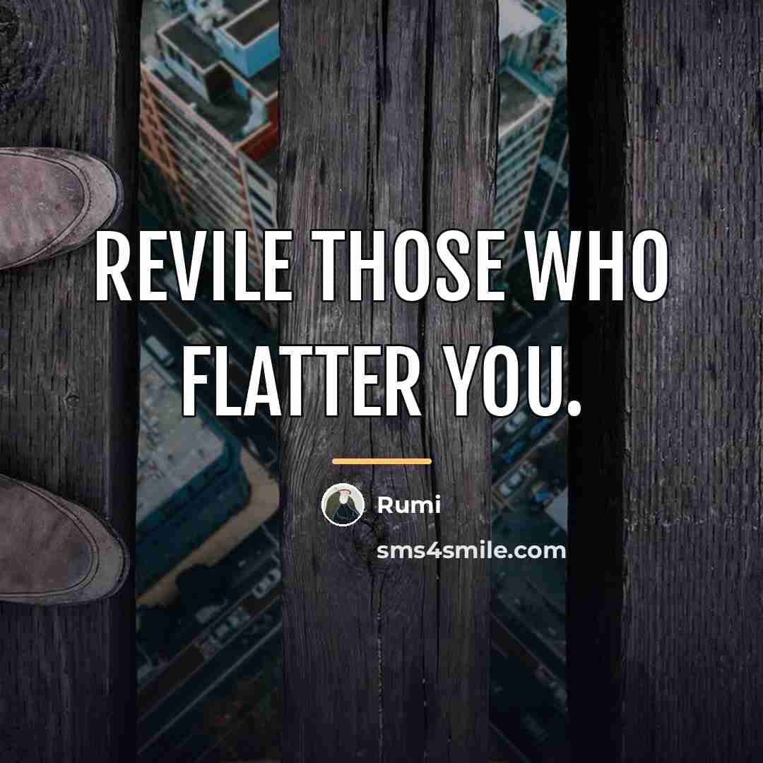 “Revile those who flatter you.…” quote by Rumi