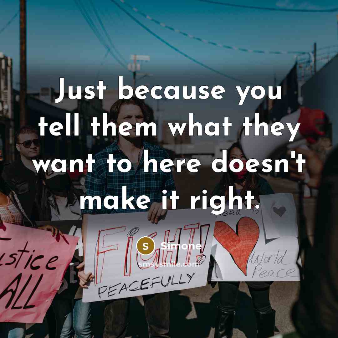 “Just because you tell them what they want to here…” quote by Simone