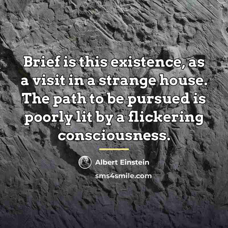 “Brief is this existence, as a visit in a strange…” quote by Albert Einstein