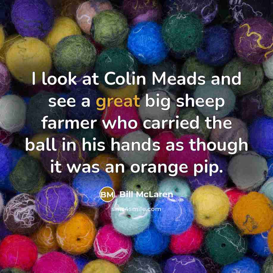 “I look at Colin Meads and see a great big…” quote by Bill McLaren