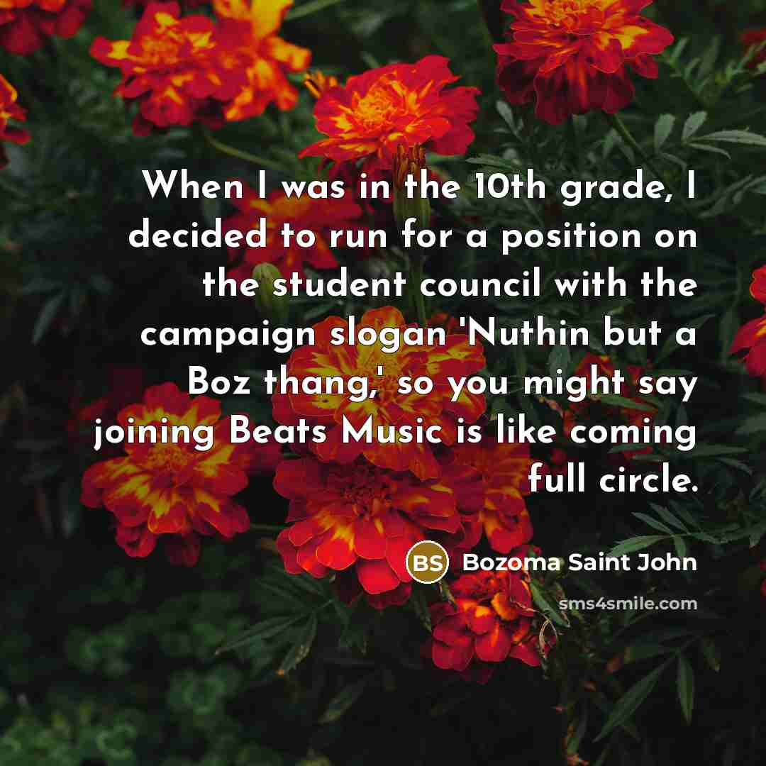 “When I was in the 10th grade, I decided to…” quote by Bozoma Saint John