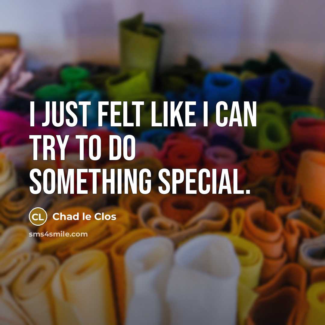 “I just felt like I can try to do something special.” quote by Chad le Clos