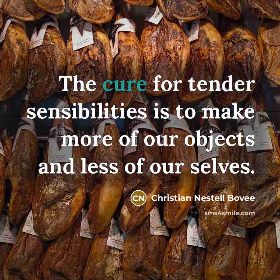 “The cure for tender sensibilities is to make more of…” quote by Christian Nestell Bovee