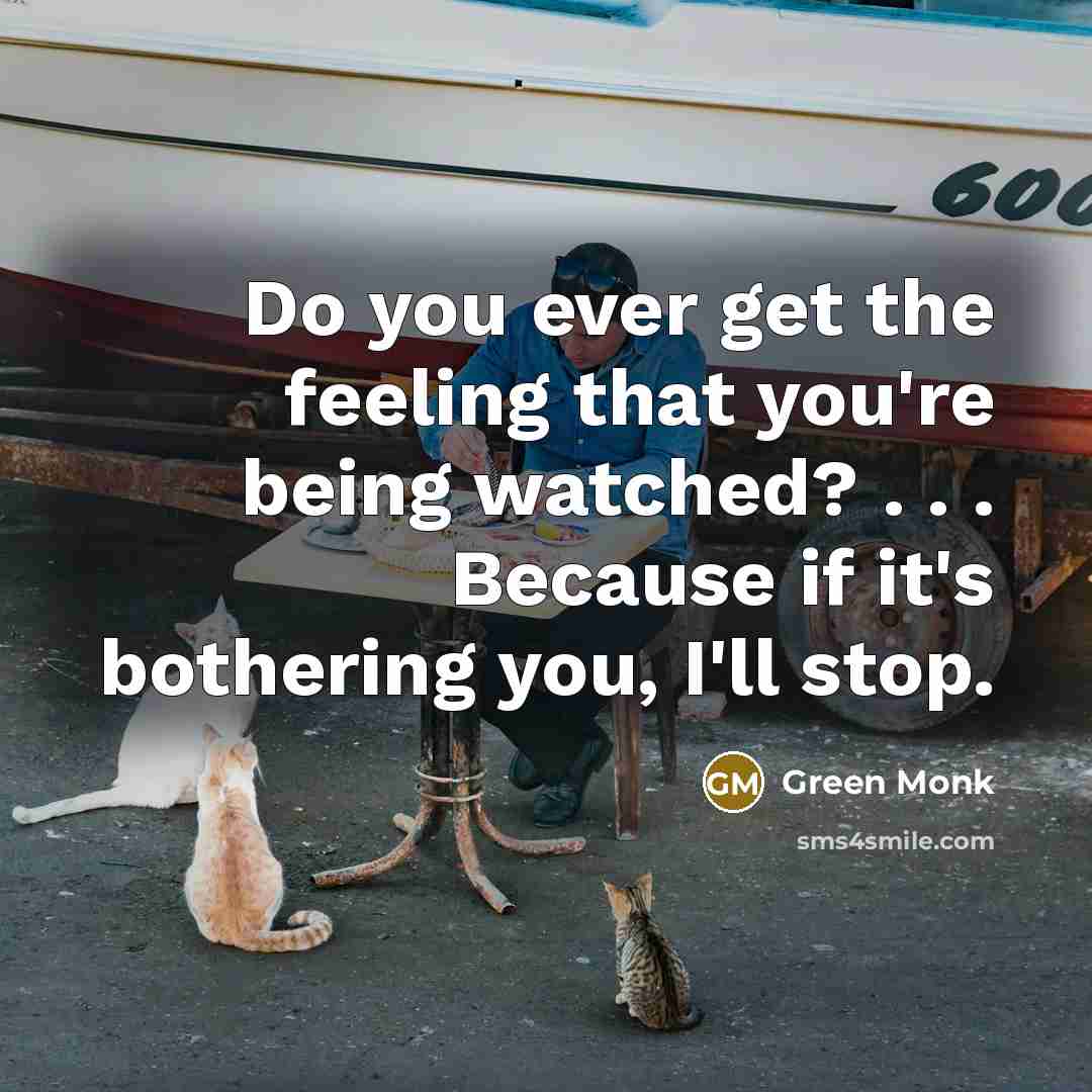 “Do you ever get the feeling that you're being watched?…” quote by Green Monk