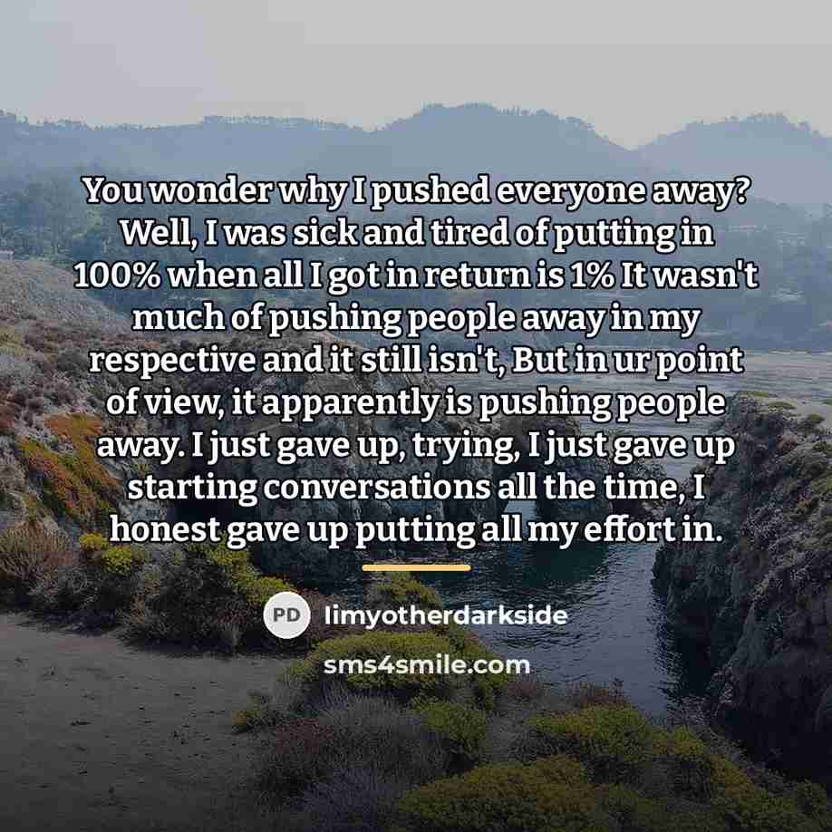 “You wonder why I pushed everyone away? Well, I was…” quote by Iimyotherdarkside
