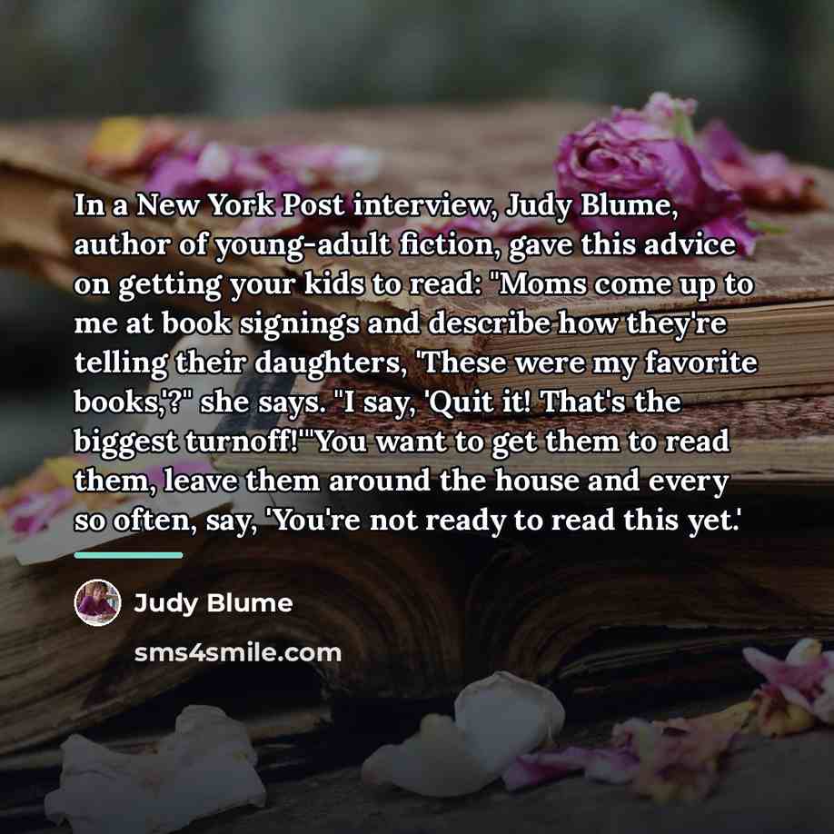 “In a New York Post interview, Judy Blume, author of…” quote by Judy Blume
