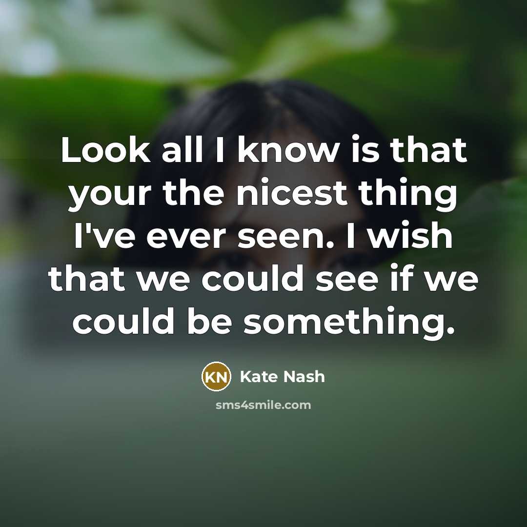 “Look all I know is that your the nicest thing…” quote by Kate Nash