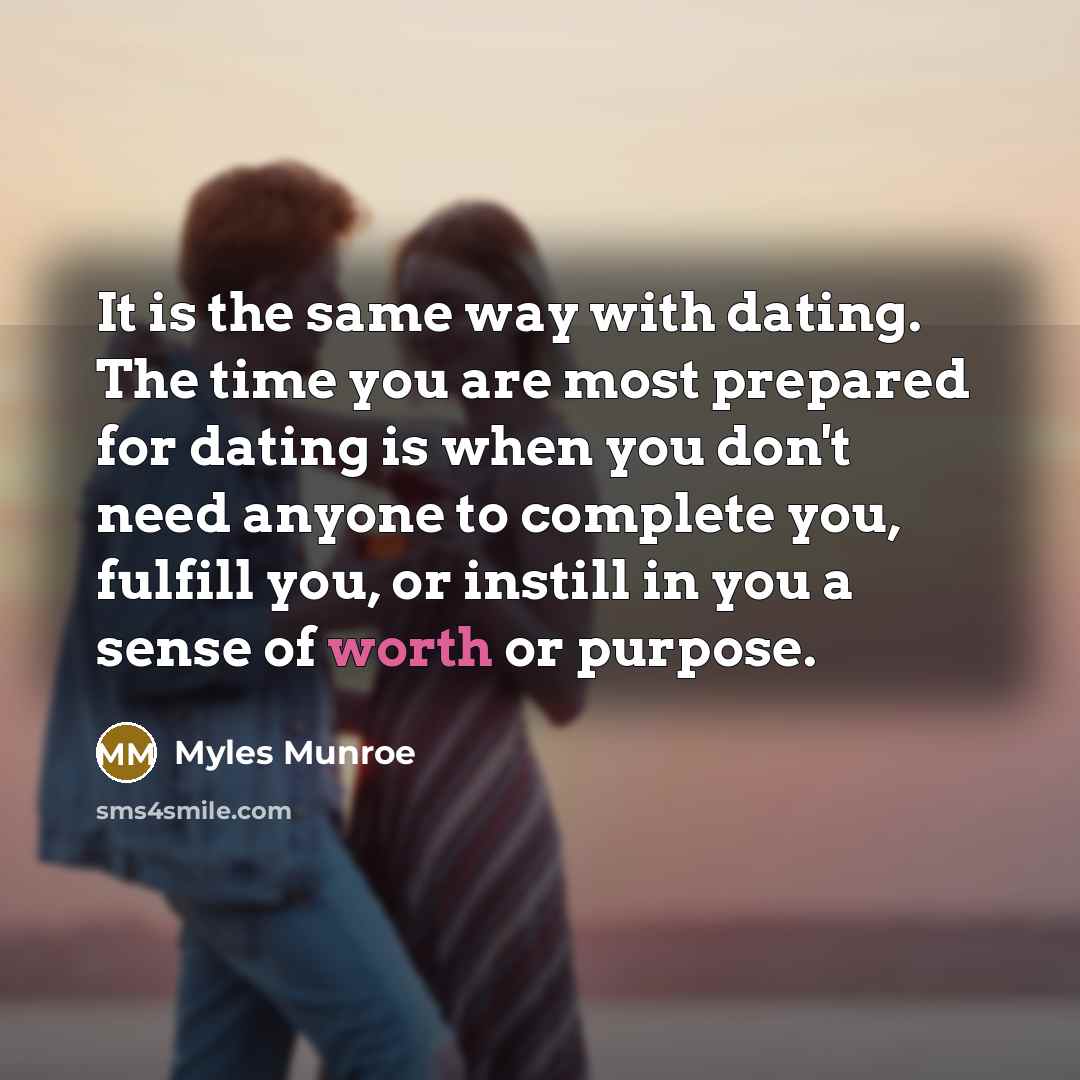 “It is the same way with dating. The time you…” quote by Myles Munroe