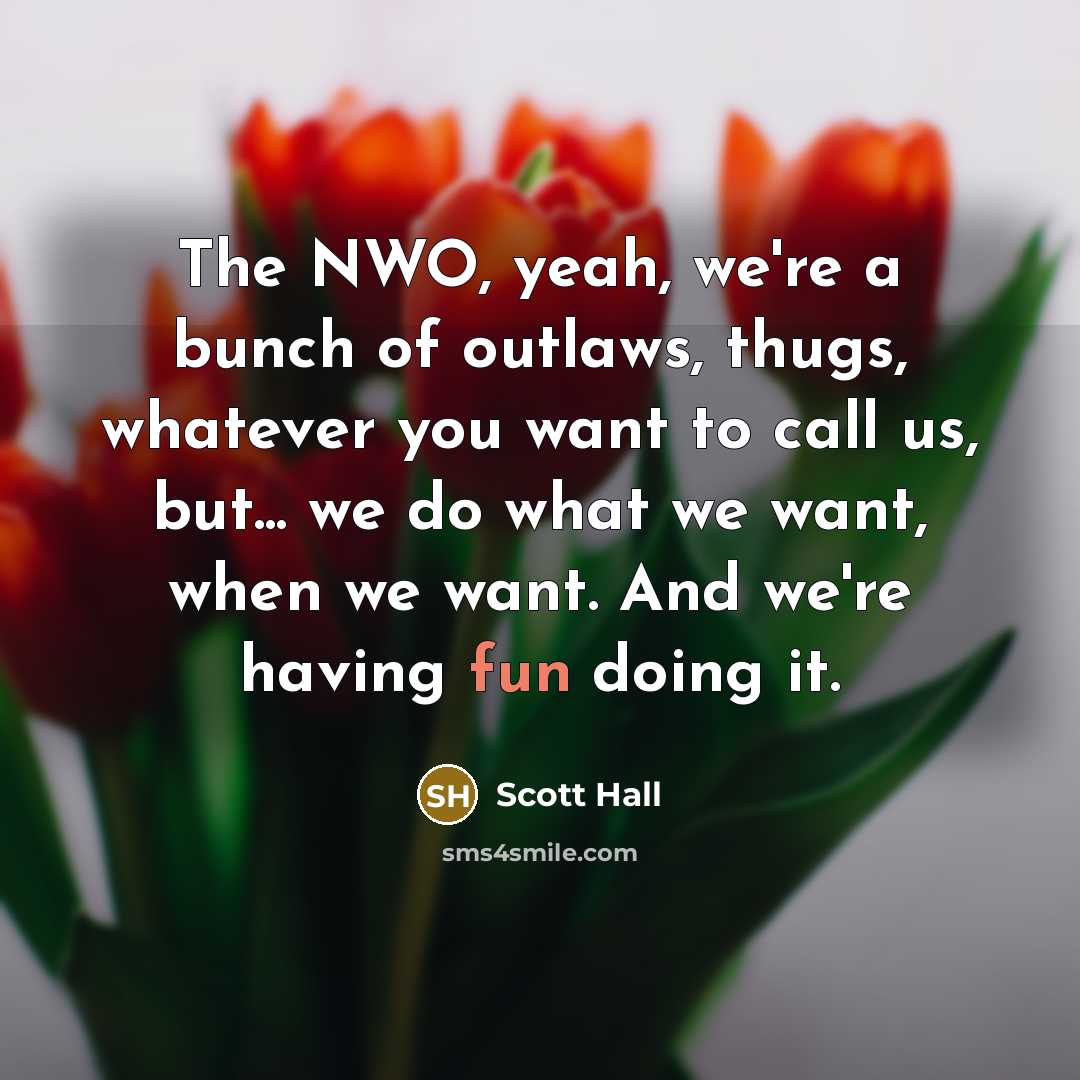 “The NWO, yeah, we're a bunch of outlaws, thugs, whatever…” quote by Scott Hall