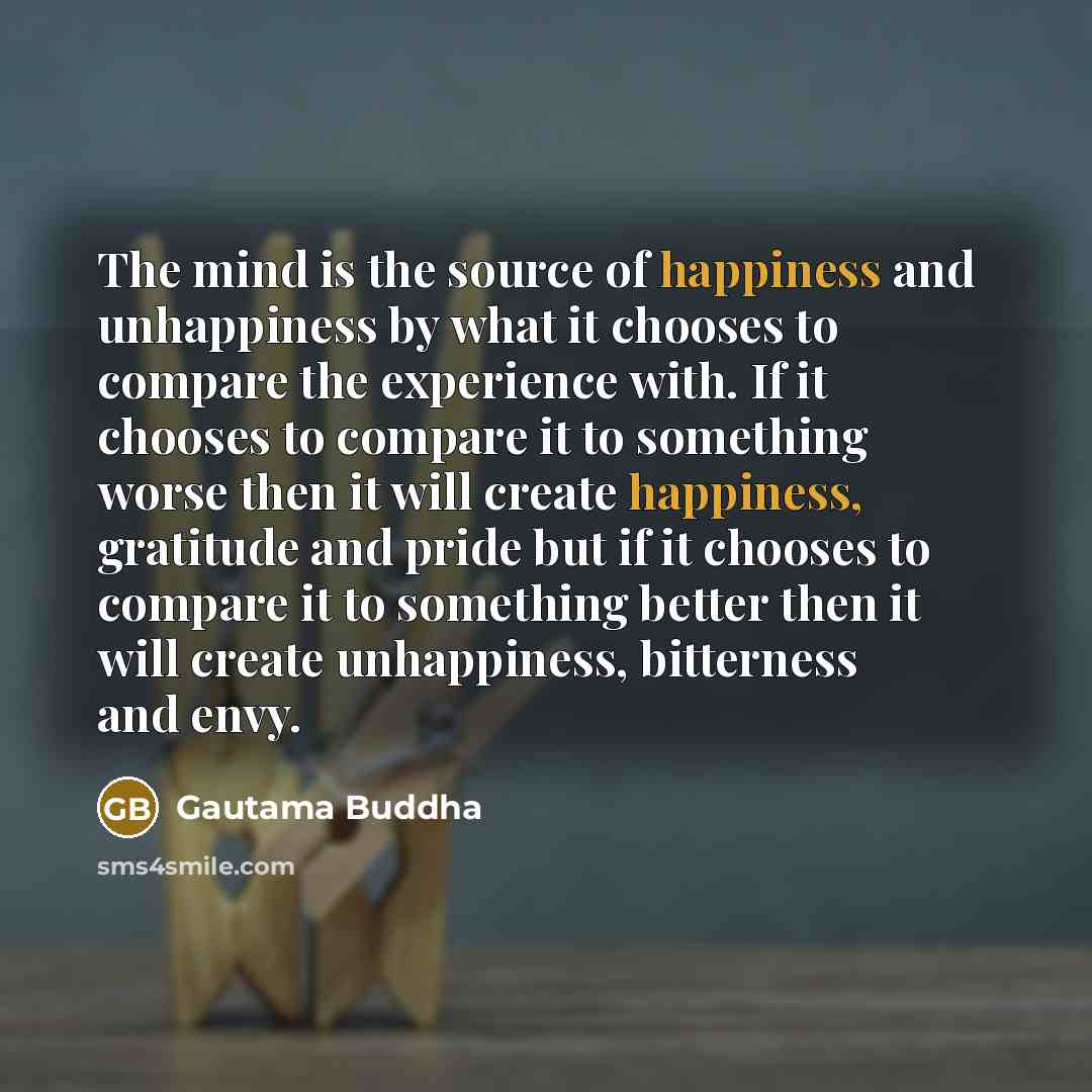 “The mind is the source of happiness and unhappiness by…” quote by Gautama Buddha