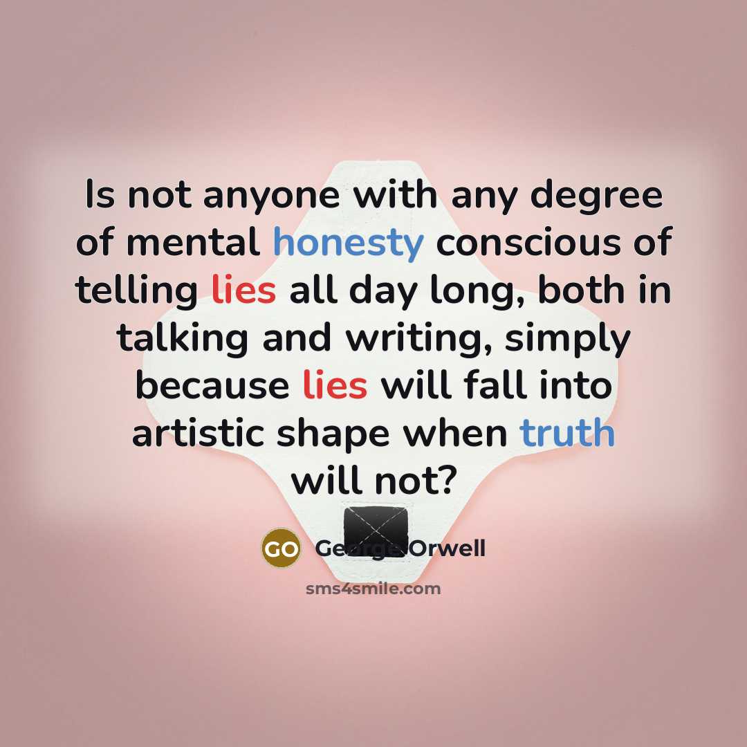 “Is not anyone with any degree of mental honesty conscious…” quote by George Orwell