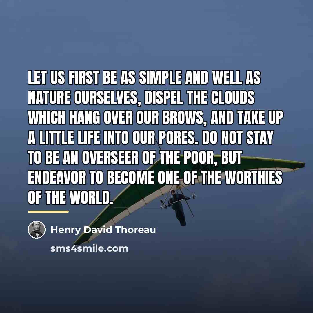 “Let us first be as simple and well as Nature…” quote by Henry David Thoreau