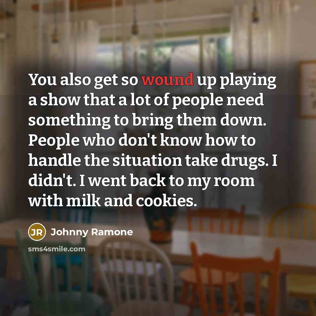 “You also get so wound up playing a show that…” quote by Johnny Ramone