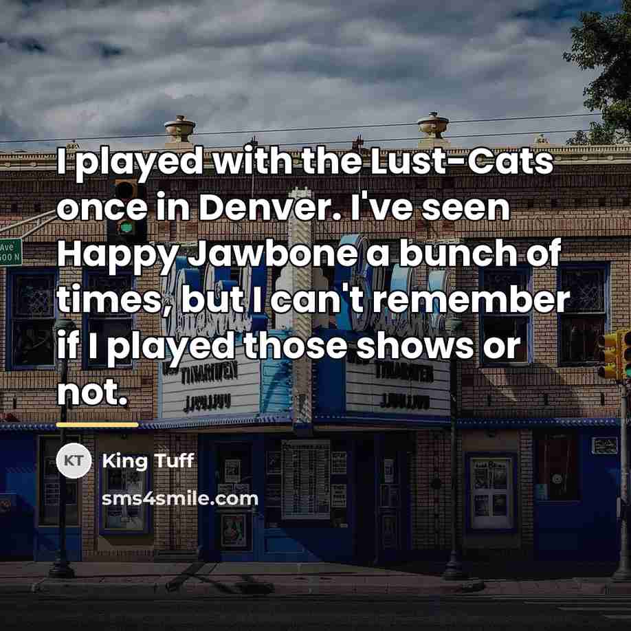 “I played with the Lust-Cats once in Denver. I've seen…” quote by King Tuff