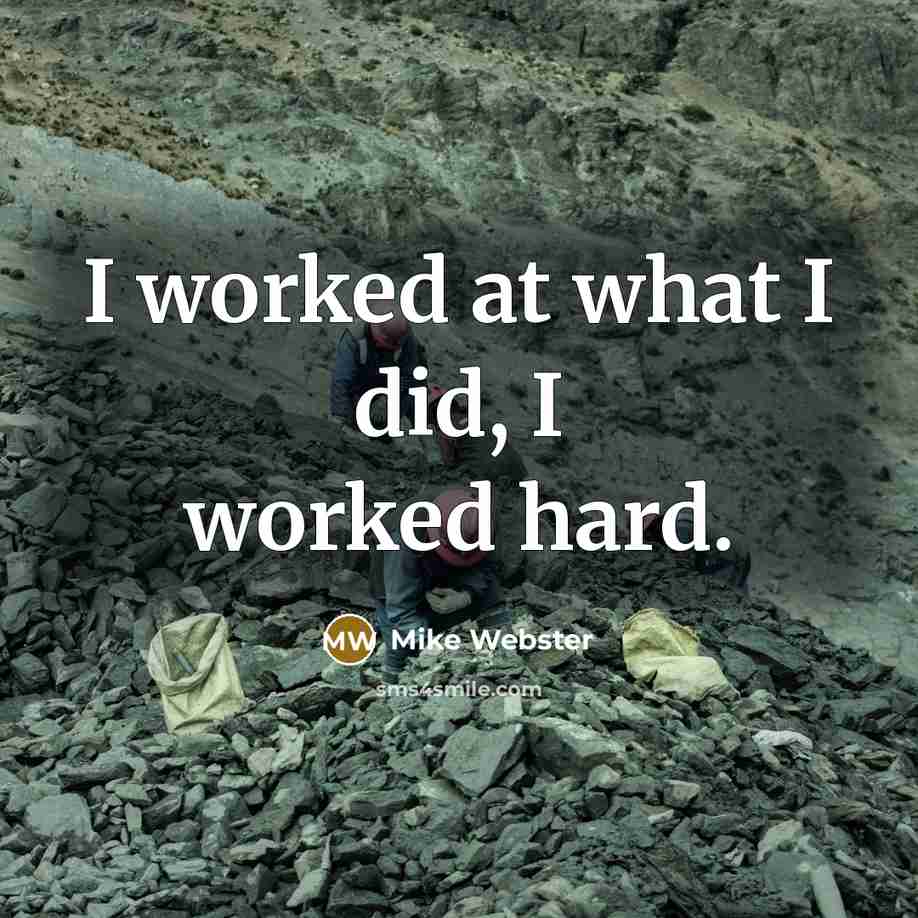 “I worked at what I did, I worked hard.…” quote by Mike Webster