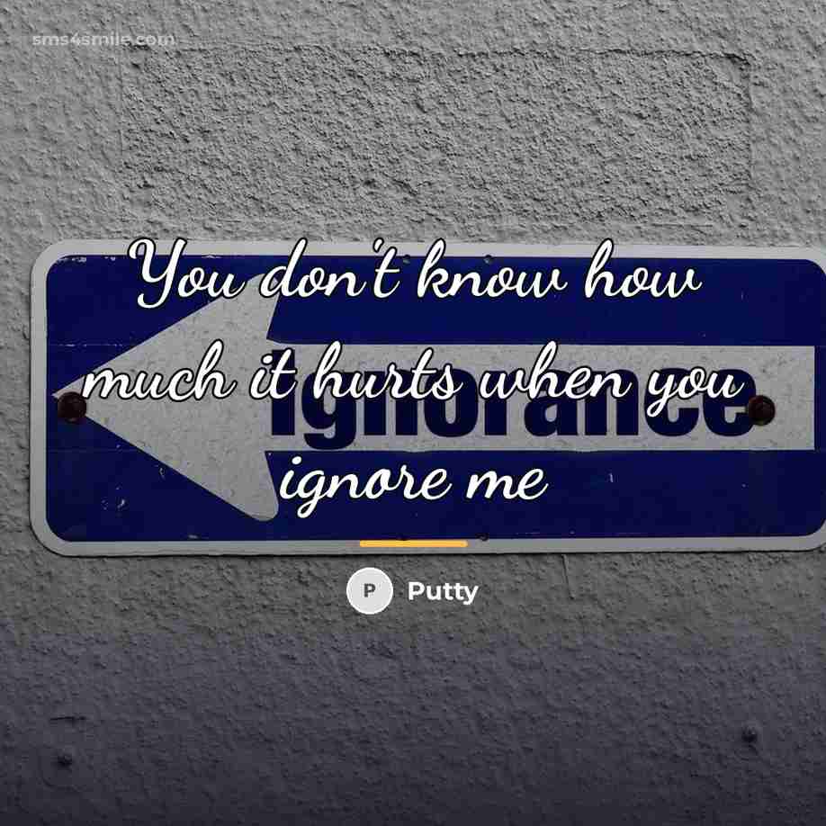“You don't know how much it hurts when you ignore…” quote by Putty