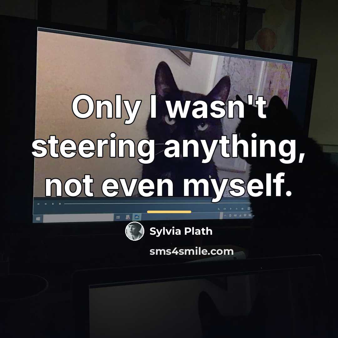 “Only I wasn't steering anything, not even myself.…” quote by Sylvia Plath