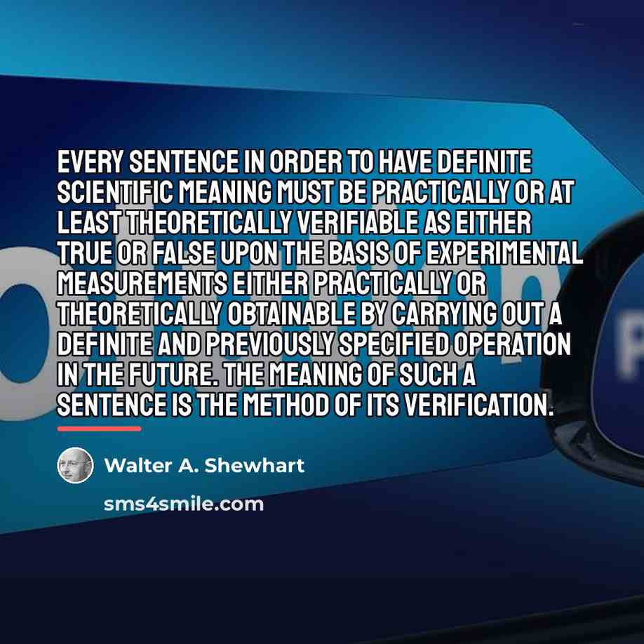 “Every sentence in order to have definite scientific meaning must…” quote by Walter A. Shewhart