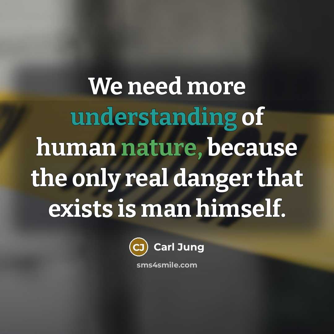 “We need more understanding of human nature, because the only…” quote by Carl Jung
