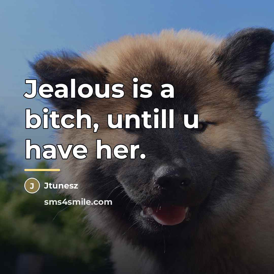 “Jealous is a bitch, untill u have her.…” quote by Jtunesz