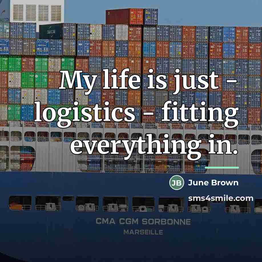 “My life is just - logistics - fitting everything in.…” quote by June Brown
