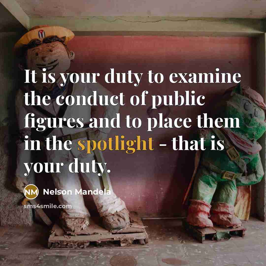 “It is your duty to examine the conduct of public…” quote by Nelson Mandela
