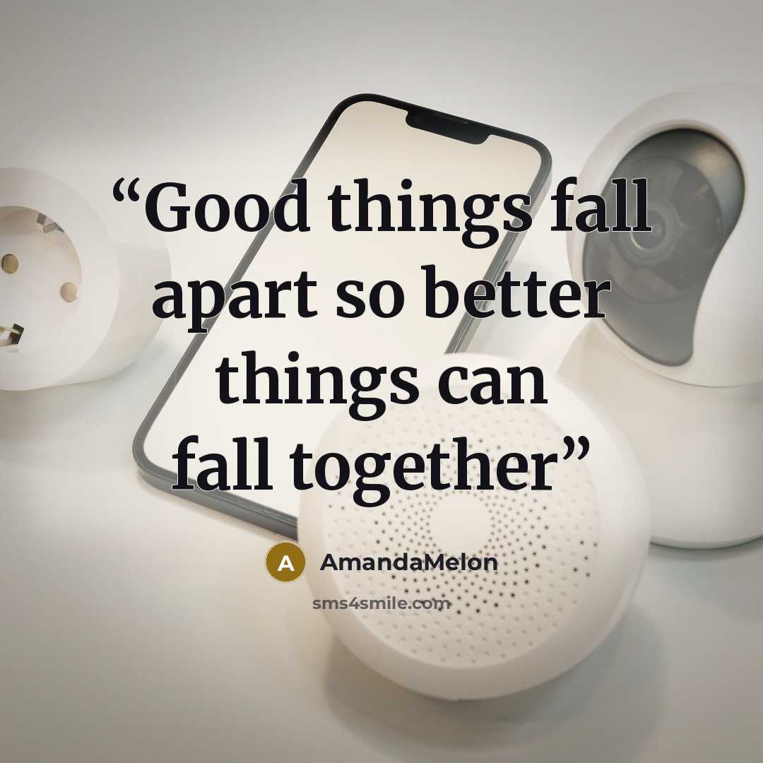 “Good things fall apart so better things can fall together” quote by AmandaMelon