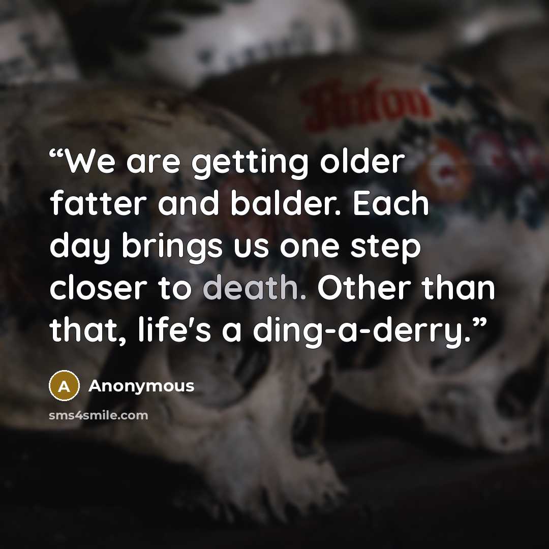 “We are getting older fatter and balder. Each day brings us one step closer to death. Other than that, life's a ding-a-derry.” quote by Anonymous